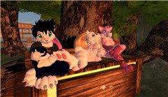Ruphis, me, and Mommy at Tempura Island
