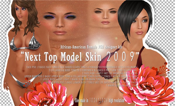 TK top model skin african-american psd kit poster 01