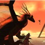 The mighty dragon talking to a neko girl