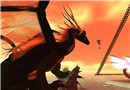 The mighty dragon talking to a neko girl