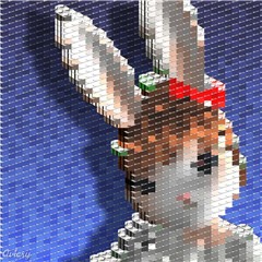 Plastic block bunny:PINK