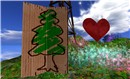 cardboard green tree and red heart - Torley Olmstead