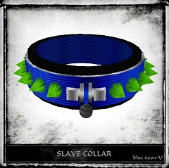 Slave Collar - Blue Neon-U