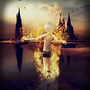 Gold flames