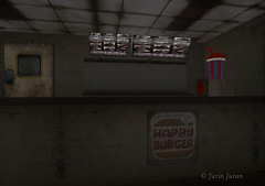 Happy Burger in the sandbox