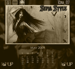May Calendar Sepia Style