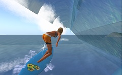 rafee surfing waves in second life