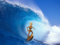 Blondie surf's up!