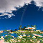 Big rainbow after the heavy rain