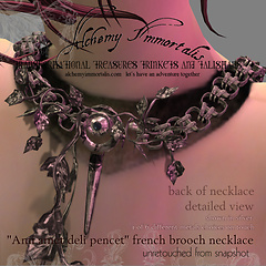 Detailed View of the Back of the Ami Amet Deli Pencet French Brooch Necklace
