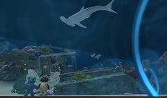 Teddy and I in the aquarium tube - Lorimae Undercroft