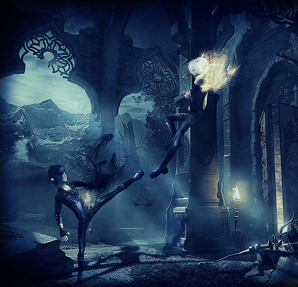 Fight in the moonlight