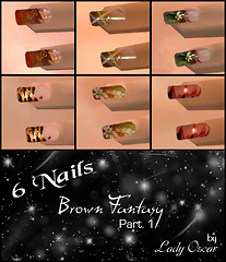 brown fantasy - 6 nails
