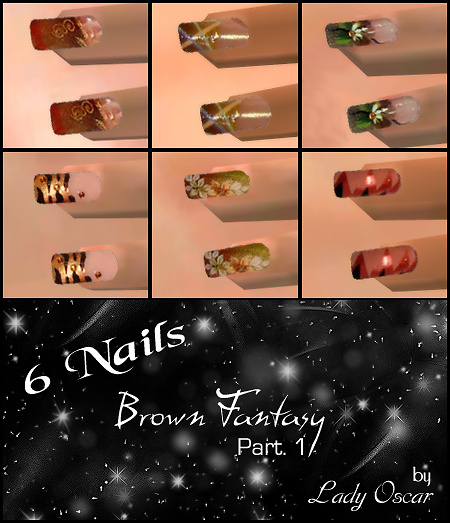 brown fantasy - 6 nails