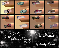 silver fantasy - 8 nails