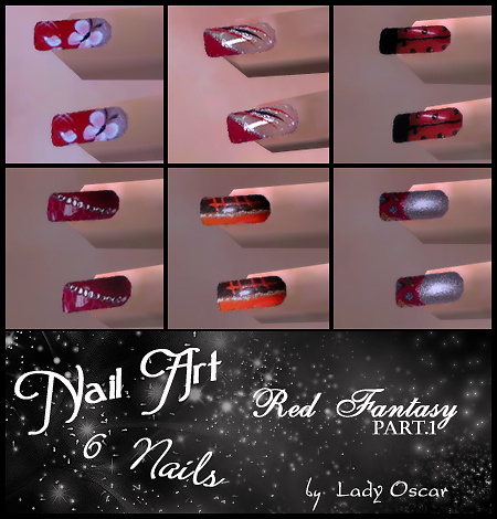 red fantasy - 6 nails