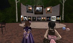 Admiring the art at Symphony - Lorimae Undercroft