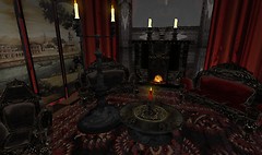 Some really neat furniture at Fantasy Fair Vamp/Goth area - Lorimae Undercroft