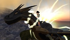 aoshi, rafee flying at seawolf monsters