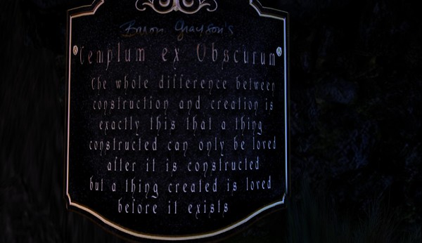 the plaque at templum ex obscurum