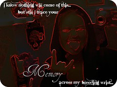 I know nothing will come of this but still i trace your memory across my bleedin wrist