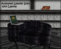 Animated Leather Sofa W/LapTop