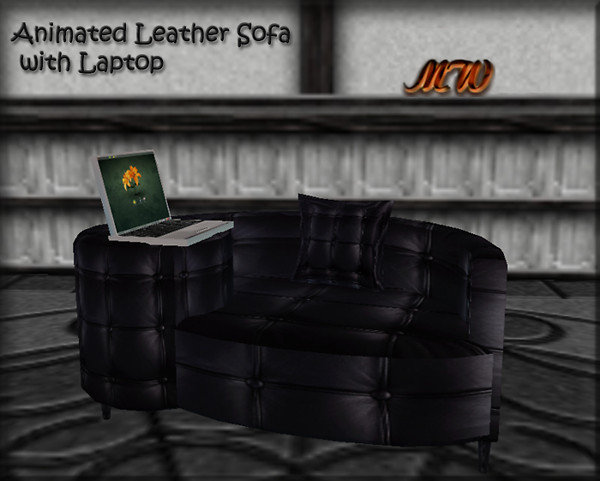 Animated Leather Sofa W/LapTop