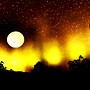 Flames in the starry sky