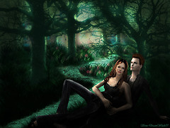 Twilight-Edward and Bella in the Forest