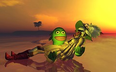 ducky meets mr. sea monster - Torley Linden