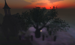 Vampire sunset at the Hollow cemetery.