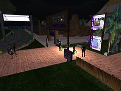 Beach entrance at night