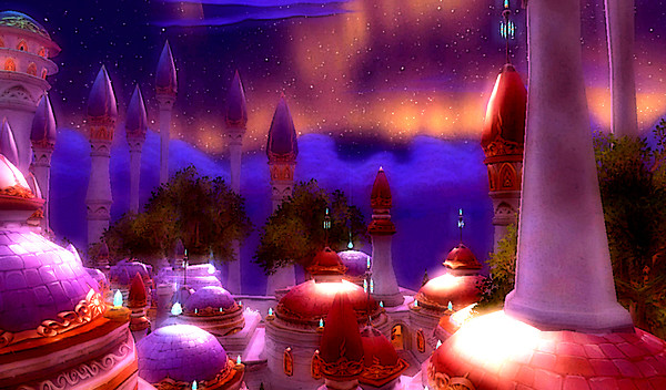 Overflying Dalaran at night