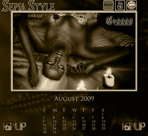 August Calendar SepiaStyle