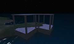Beach house by night