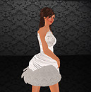 Melli in Sas Lumiere Blanche mini dress