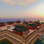 China scene at sunset