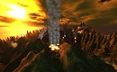 epic landscape forest trees fire smoke lava mountain - Torley Olmstead