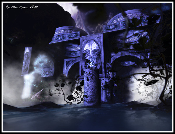 Fog rise to the temple