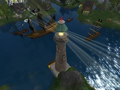 lighthouse and fleet