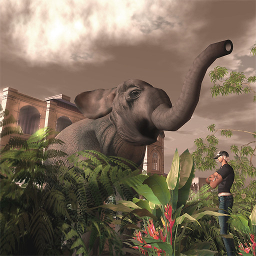 elephant and flowers