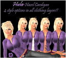 hazel cardigan ad violet