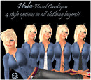 hazel cardigan ad blue