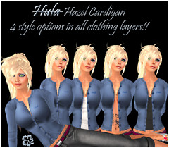 hazel cardigan ad blue