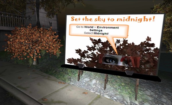 Set the sky to midnight! - Torley Linden