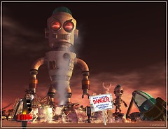 Strange Repulsors (a reactive robot scrapyard) [Burning Life 2009]