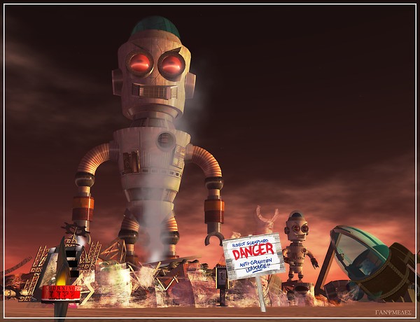Strange Repulsors (a reactive robot scrapyard) [Burning Life 2009]