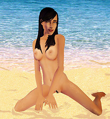 Lena Luv on the beach