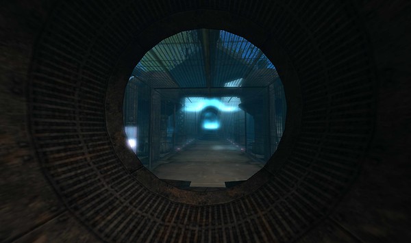 an underwater tunnel leads to the blue glow light - Torley Linden