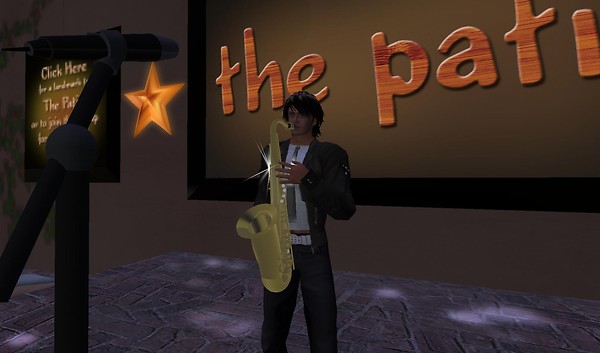 seba sideways at the patio in second life